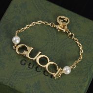 Gucci Letter Pearl Bracelets In Gold