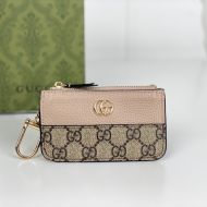 Gucci Marmont Key Holder In Leather and GG Supreme Canvas Beige/Apricot