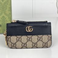 Gucci Marmont Key Holder In Leather and GG Supreme Canvas Beige/Black