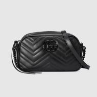 Gucci Small Marmont Shoulder Bag In Matelasse Leather Black