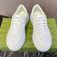Gucci Platform Sneakers Unisex GG Supreme Canvas White