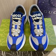 Gucci Run Sneakers Unisex Leather Blue
