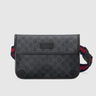 Gucci Slim Belt Bag In GG Supreme Canvas Black