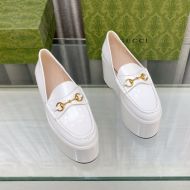 Gucci Vegas Platform Loafers Women Leather White